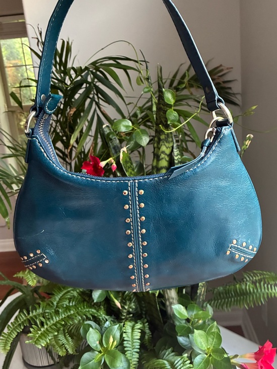 MICHAEL Michael Kors Handbags - Michael Kors Astor Studded Leather Shoulder Bag, Teal, Vintage